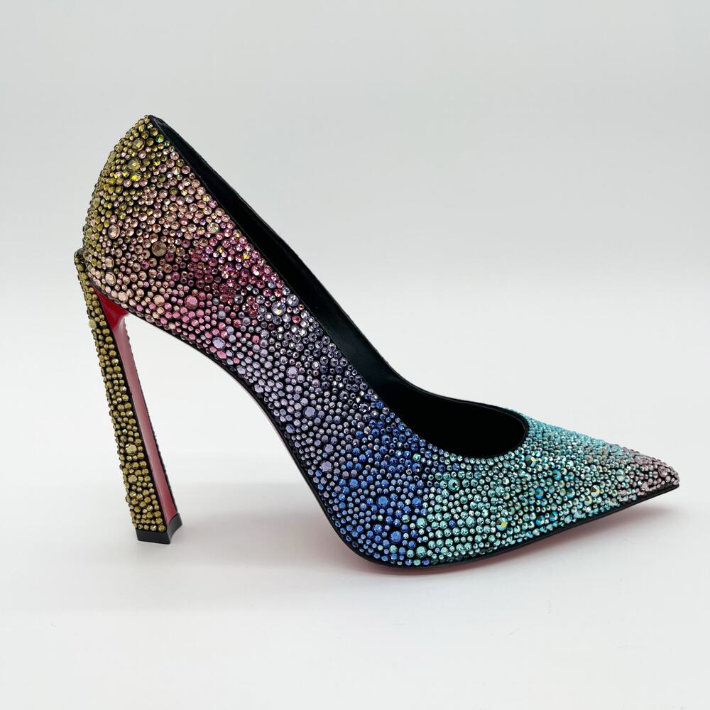 New Christian Louboutin Condora Strass Rainbow Crystal 100 Stiletto Heels EU 36 - Picture 4 of 13